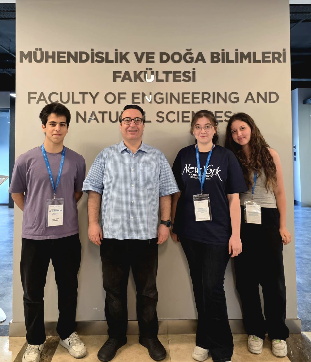 With the three high school interns of the Neuromorphic Algorithms track at the Faculty of Engineering and Natural Sciences, İstinye University